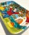 Mid-Century Modern hand-painted DeSimone “Man with Apples” ceramic tray/ashtray/catchall, full of bold color and...