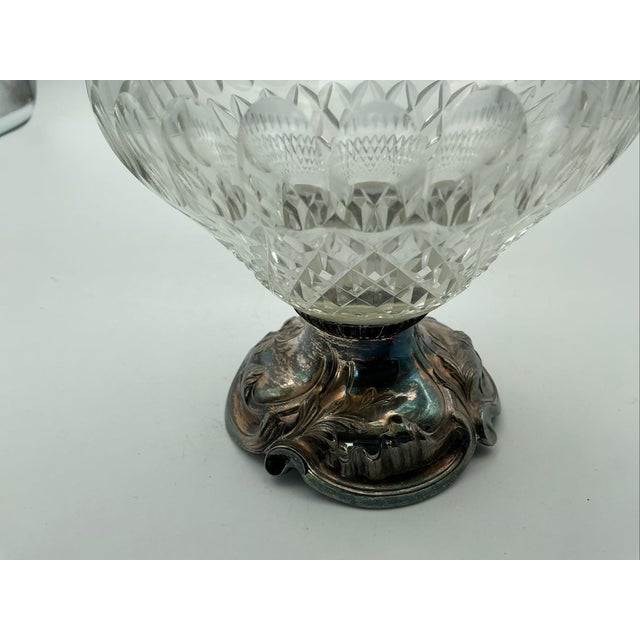 Mid 19th Century Mid 19th Century Topázio Portugal Ornate Rococo Sterling Silver & Cut Crystal Ewer Decanter For Sale - Image 5 of 6