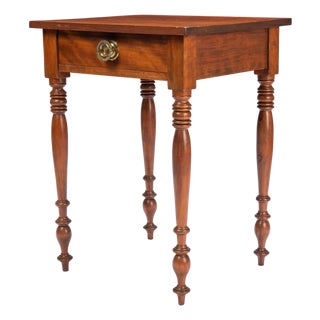 Upper Connecticut Valley Sheraton Curly Birch One-Drawer Stand, C. 1820 For Sale