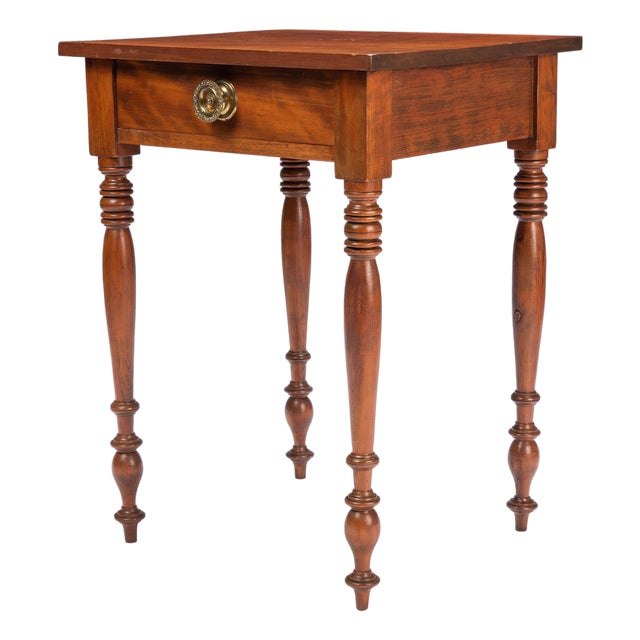 Upper Connecticut Valley Sheraton Curly Birch One-Drawer Stand, C. 1820 For Sale