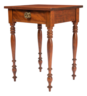 Upper Connecticut Valley Sheraton Curly Birch One-Drawer Stand, C. 1820
