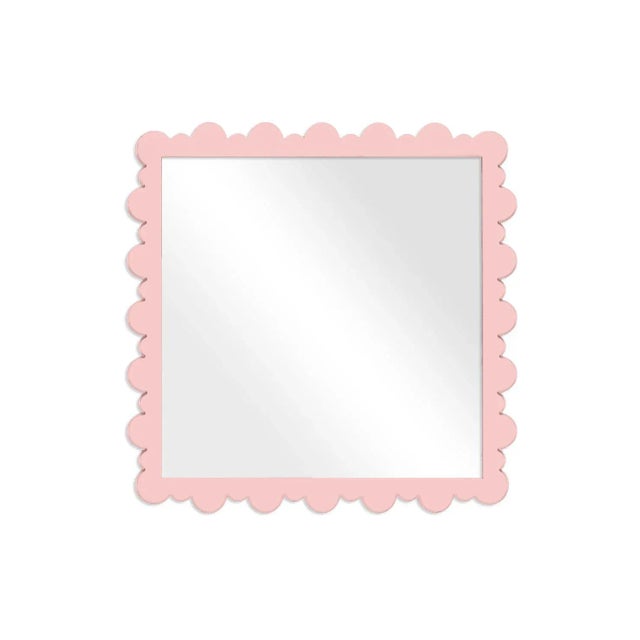 Contemporary Fleur Home Garden District Valmont Square Mirror in Authentic Pink, 49x49 For Sale - Image 3 of 3