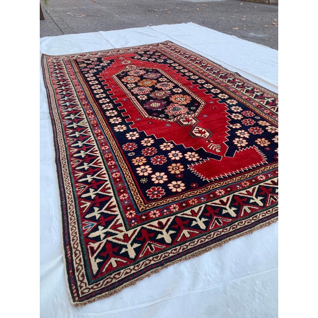 Tribal Antique Shahnazari Shirvan Caucasian Rug 3'9" X 6'4" Circa 1870 For Sale - Image 3 of 14