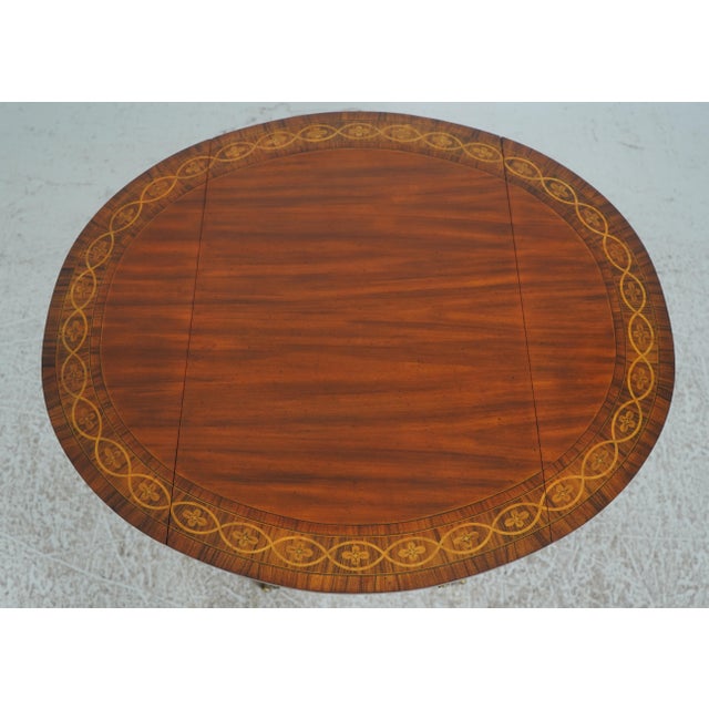 Maitland Smith Mahogany Inlaid 1 Drawer Pembroke Table For Sale In Philadelphia - Image 6 of 18