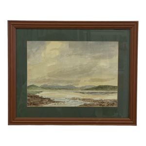 Vintage Framed Coastal Landscape Watercolor by Leonard Tyler, British Seascape Painting