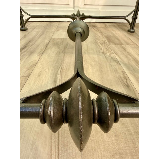 Vintage Giacometti Style Sculptural Iron & Glass Coffee Table For Sale - Image 14 of 15