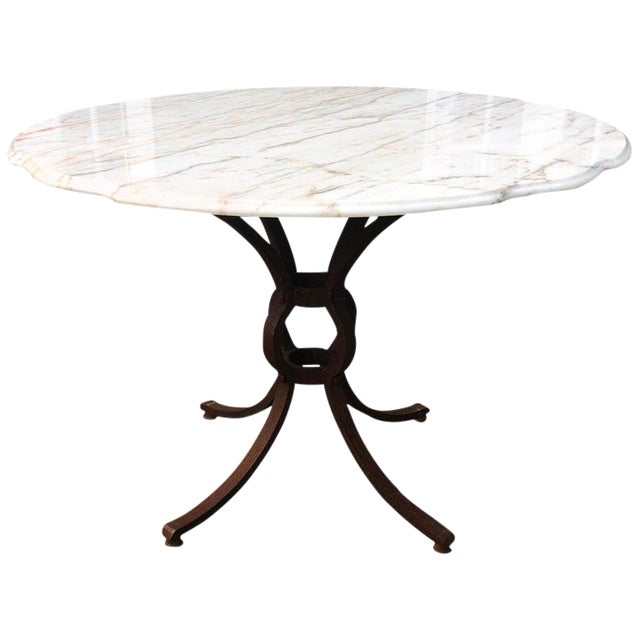 1960s French Style Marble Top Iron Dining Table Chairish