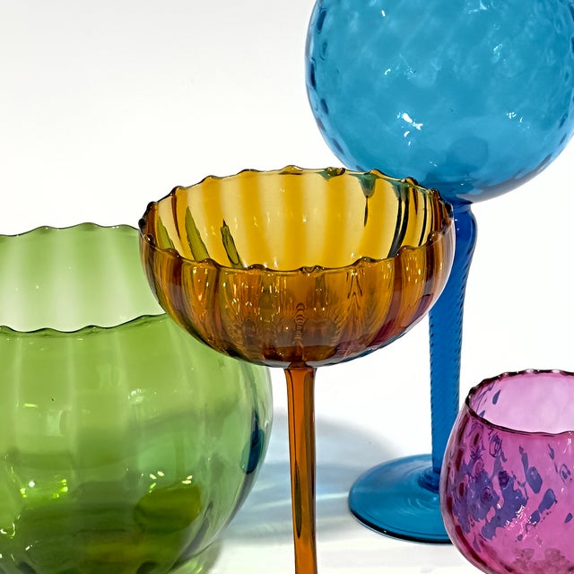 Mid-Century Empoli-Attributed Glass Vessel Color Sampler Curation - Group of 4 For Sale - Image 18 of 18
