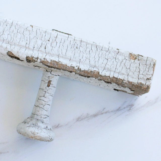 Shabby Chic 1920's Antique Rustic French Carved Coat/Hat Rack/Distressed White For Sale - Image 3 of 5