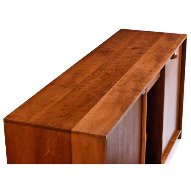 Custom Made Buffet Credenza With Lighted Wine Bar and Hidden Bar Cart For Sale - Image 16 of 17