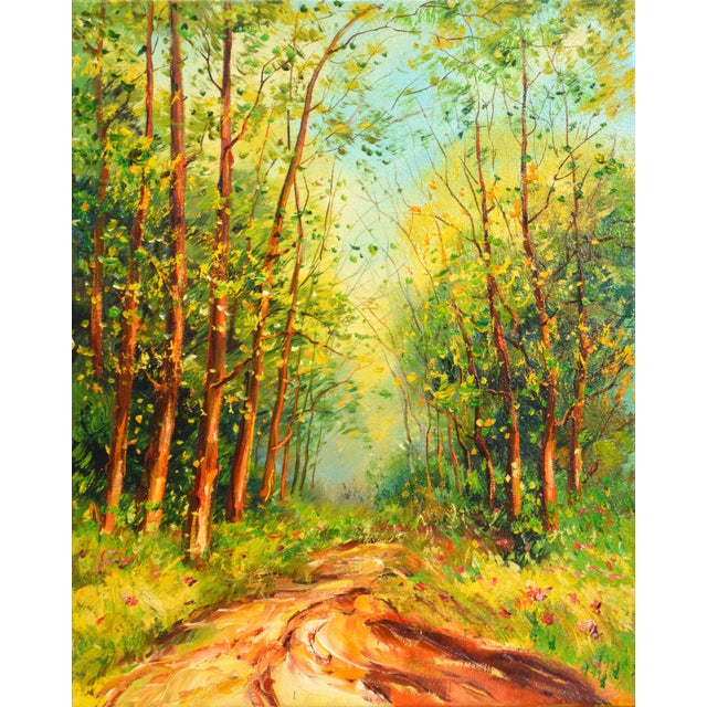 Forest Path.Modern Original Hand Painting. For Sale