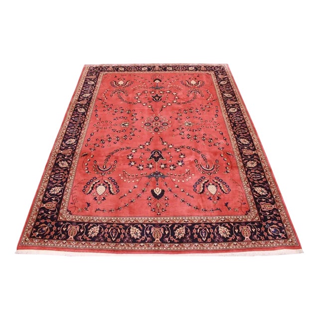 Middle Eastern Hand-Knotted Saroug Rug For Sale