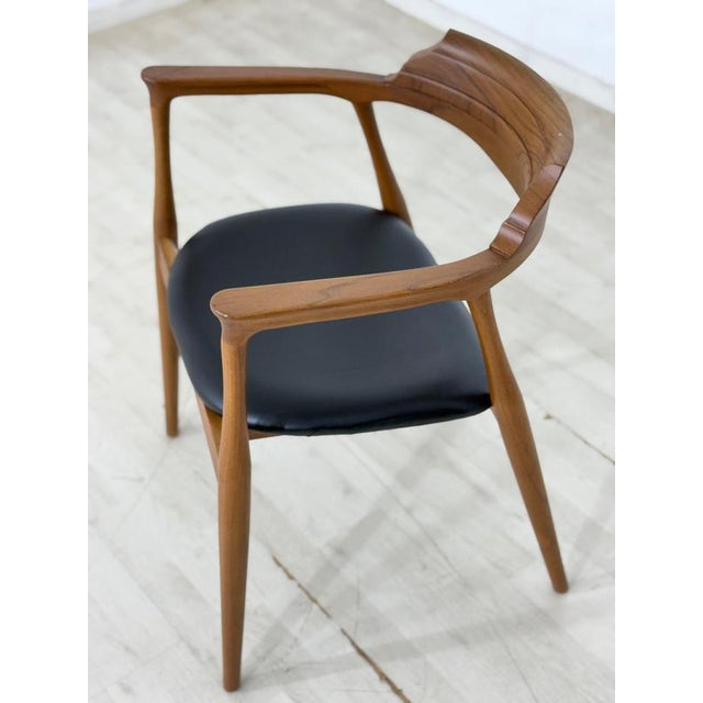 Danish Armchair in Leatherette and Wood For Sale - Image 5 of 10