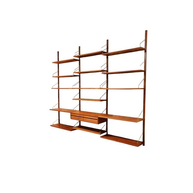 Large Wall-Mounted Shelving System in Teak by Poul Cadovius for Cado, 1960s For Sale - Image 12 of 18
