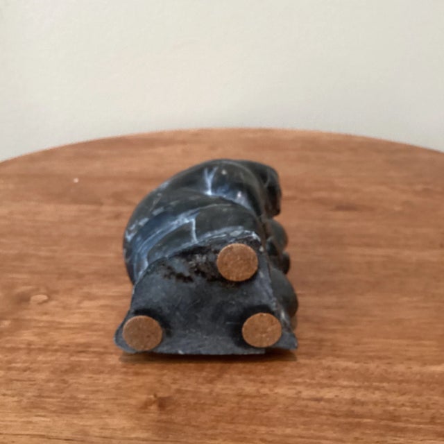 Mid-Century Inuit Eskimo Art Carving Gorgeous Stone Seal Hunter Arist Signed For Sale - Image 9 of 13