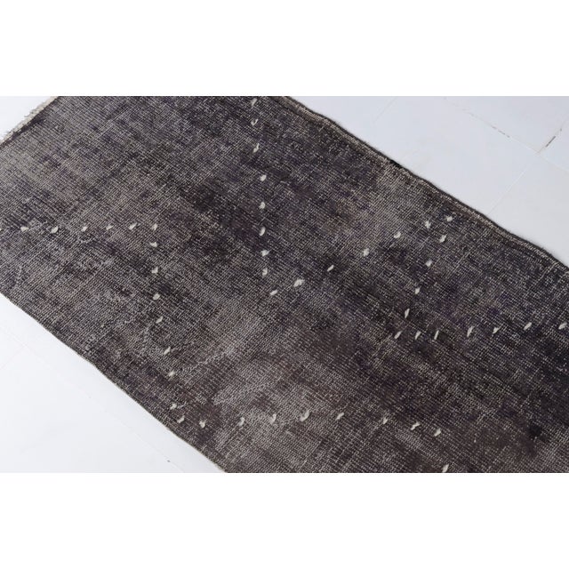 Textile Mid 20th Century Deep Anthracite With White Geometric Accents For Sale - Image 7 of 10