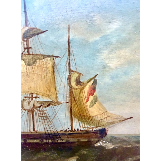 Mid-Century Maritime Oil Painting by B. James For Sale - Image 11 of 16