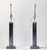 1980s Pair of Black and Chrome Table Lamps With Cream Rectangular Shades For Sale - Image 4 of 12