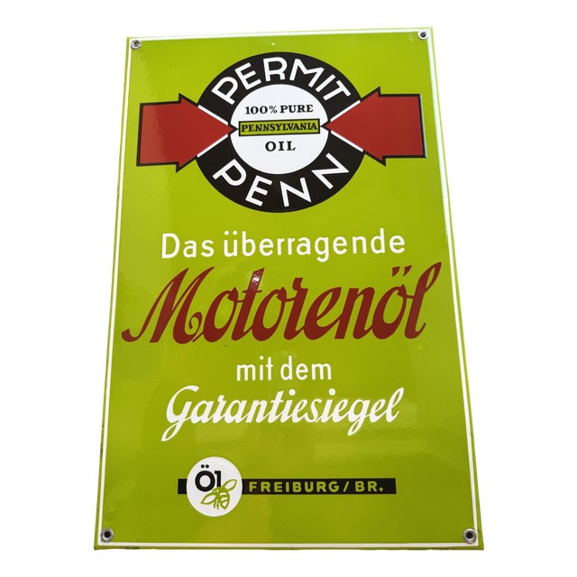 Vintage Enamel Sign, 1950s! For Sale