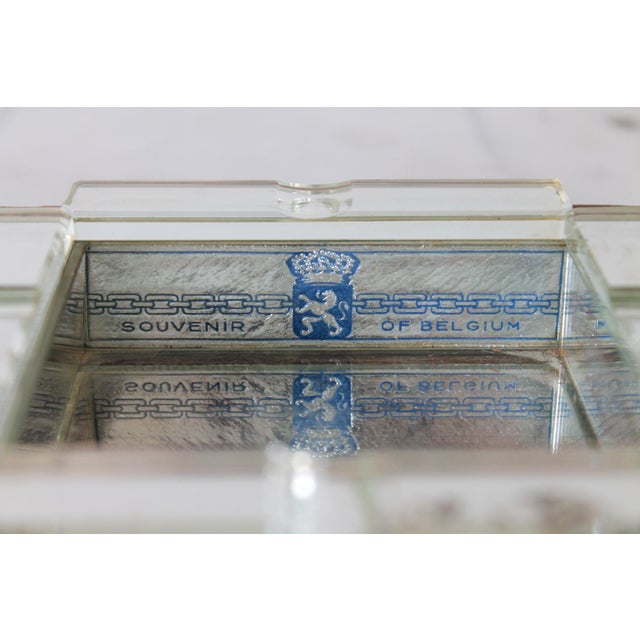 Vintage Square Wood & Mirror Ashtray or Trinket Tray For Sale - Image 4 of 12