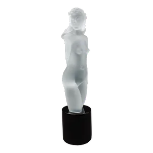 Mid 20th Century Dino Rosin Female Woman Frosted Art Glass Sculpture