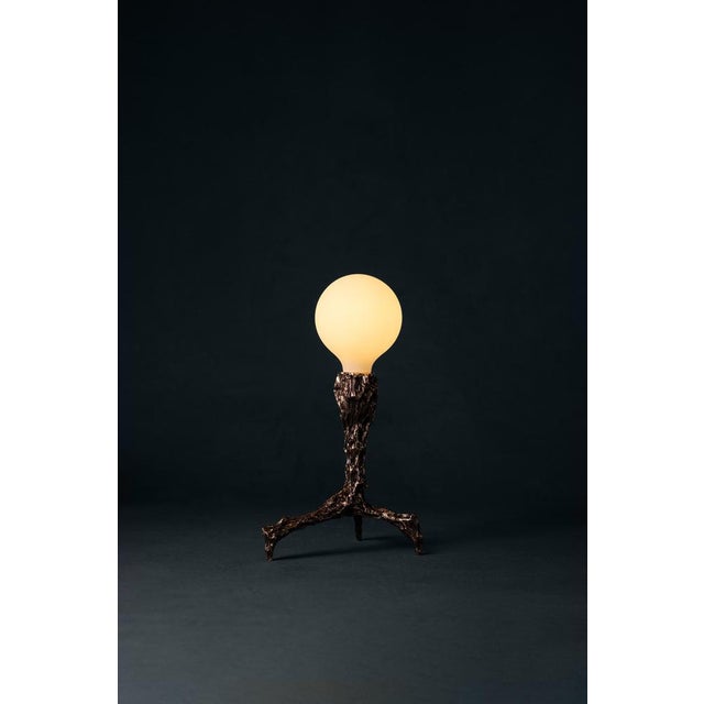 Black Sweet Thing Small Lamp in Patinated Cast Bronze by William Guillon For Sale - Image 8 of 18