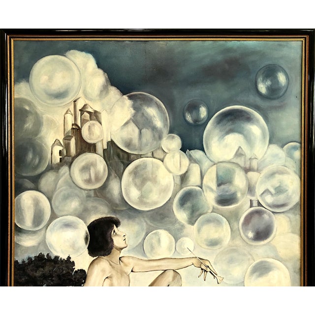 Art Nouveau A Signed Large-Scale Homage to Maxfield Parrish’s “Air Castles” by H. Nady For Sale - Image 3 of 10