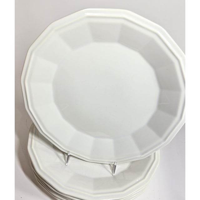 White Ironstone Plates- Set of Six For Sale - Image 4 of 12
