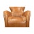 Brown Modern Quilted Leather Armchair For Sale - Image 8 of 11