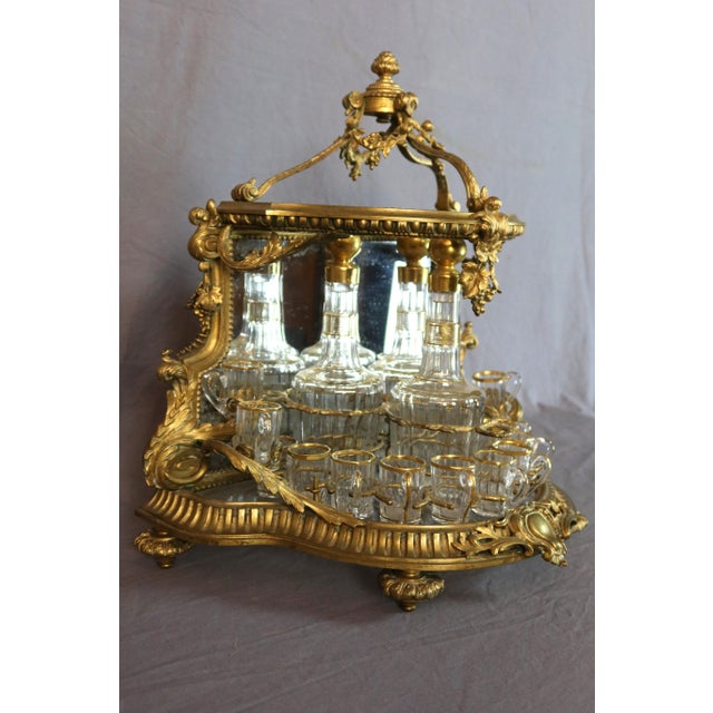 Gilt Bronze and Crystal Liquor Cabinet, 19th Century, Set of 19 For Sale - Image 9 of 12
