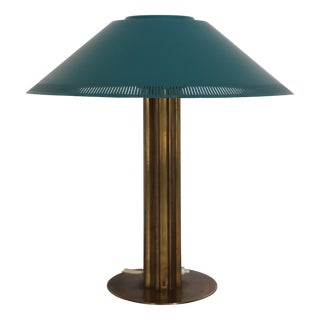 Vintage Scandinavian Metal Brass Table Lamp from Lyfa, 1960s For Sale