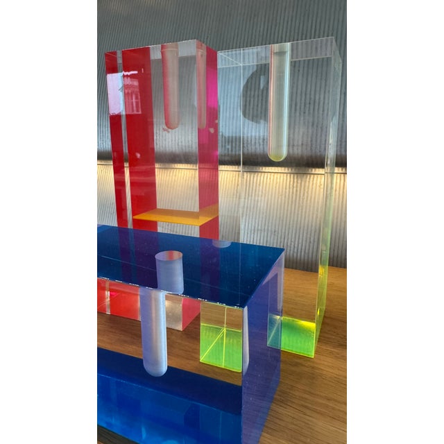 Vintage Vases in Acrylic Glass, 2001, Set of 3 For Sale - Image 6 of 12