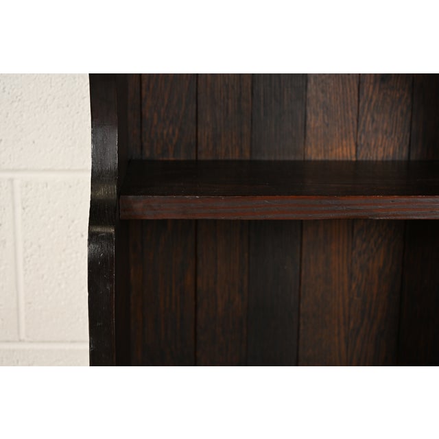 Wood Stickley Brothers Style Antique Mission Oak Arts & Crafts Bookcase or Magazine Rack, Circa 1910 For Sale - Image 7 of 12