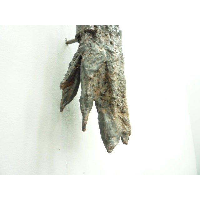 Vintage Brutalist Wall Lamp in Iron, 1920s For Sale - Image 6 of 12