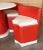 Vintage Round Table with Six Chairs in Red and White Leather, 1960s, Set of 7 For Sale - Image 9 of 10