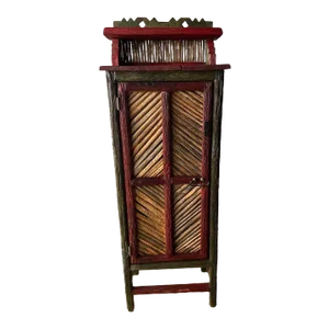 Vintage Farmhouse Rustic Style Solid Oak Wine Cabinet