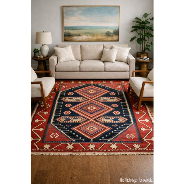 Art Deco Antique Collectore Caucasian Shirvan Handwoven Kilim Late 19c -7' 1'' X 12' 2'' For Sale - Image 3 of 14
