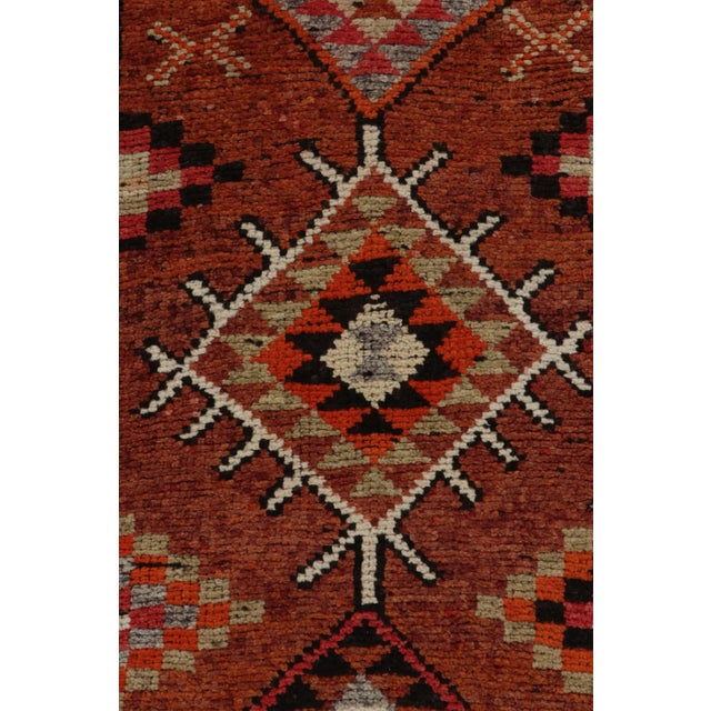 Rug & Kilim Vintage Turkish Runner in Rust Red and Brown With Colorful Geometric Patterns For Sale - Image 4 of 7