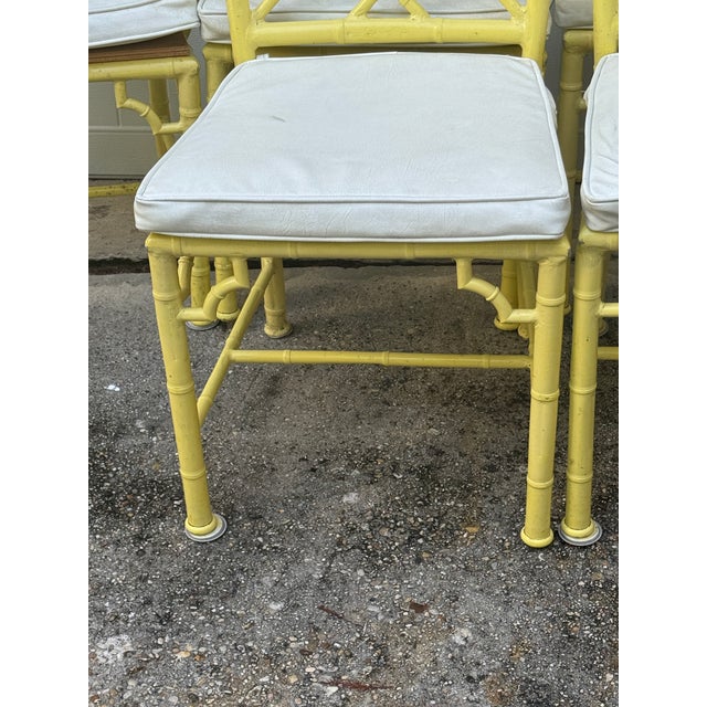 1960s Phyllis Morris for Kessler Faux Bamboo Patio Chairs - Set of 6 For Sale - Image 13 of 17