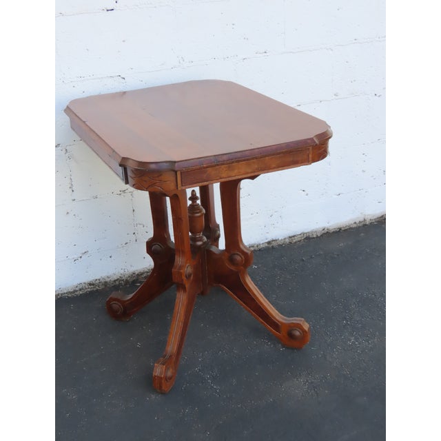 Late 1800s Victorian Eastlake Carved Side Table 6883 For Sale - Image 4 of 18