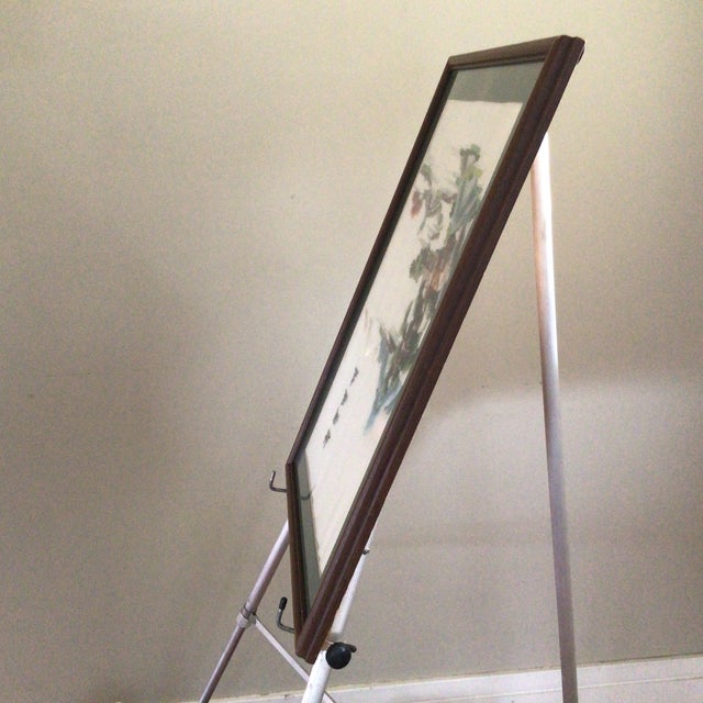 Framed Asian Embroidery Silk Thread Panel Featuring a Landscape River Scene For Sale - Image 4 of 12