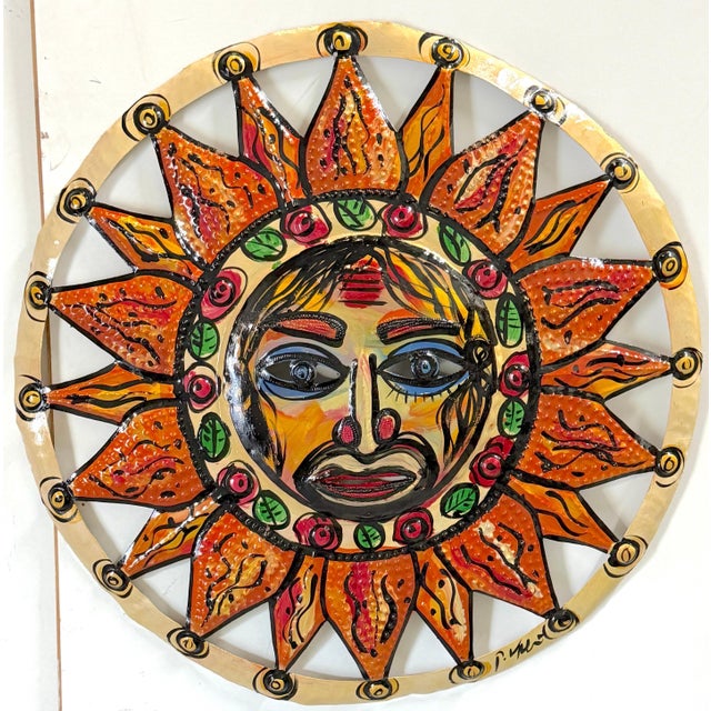 Large Peter Keil Sunburst Wall Sculpture in Painted Metal, Signed, 36" Diameter For Sale - Image 11 of 18