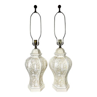 Vintage Italianate Ceramic Lamps- A Pair For Sale