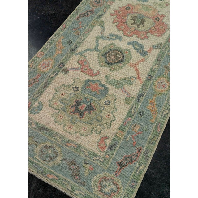 Blue Turkish Oushak Rug 2'7" x 10'3" #20200 For Sale - Image 8 of 8