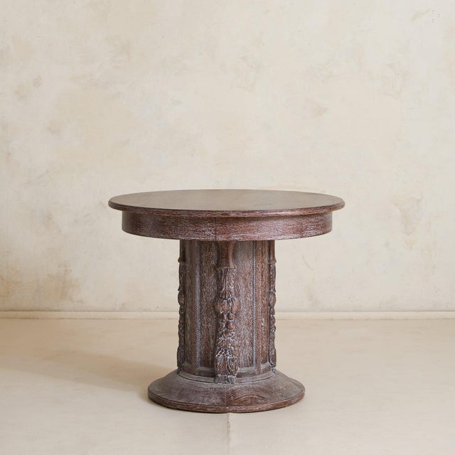 Modern French Cerused Oak Center Table, 1940s For Sale - Image 3 of 11