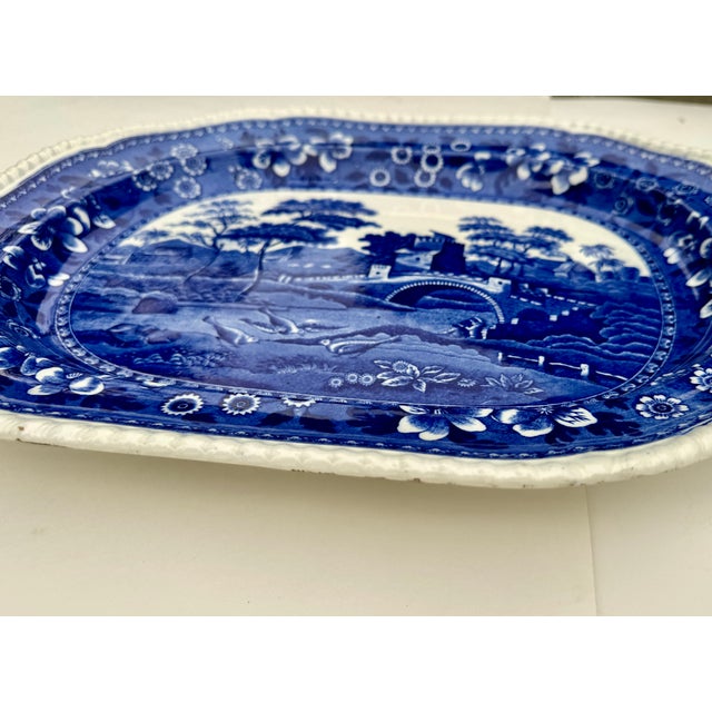 Antique Copeland Spode Tower Blue & White Transferware Platter, 17 Inch, Circa 1903 For Sale In New York - Image 6 of 18