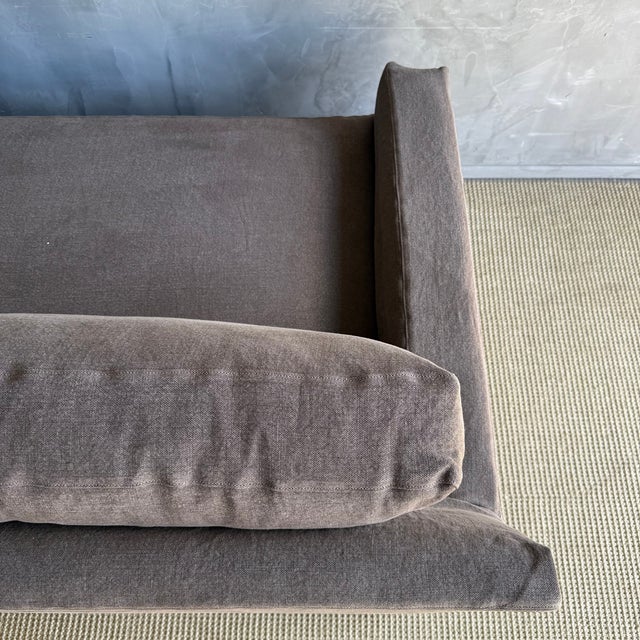 Brown Custom Made to Order Slip Covered Maxwell Sofa 110" With Down Wrapped Cushions For Sale - Image 8 of 9