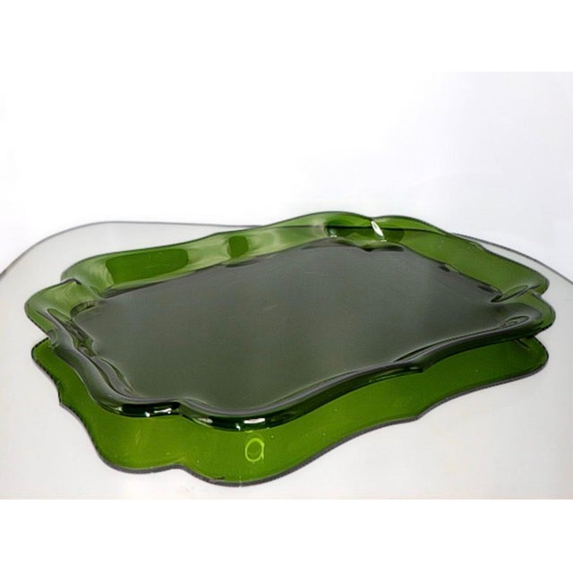 1970s 1970s Spisani for Svenskt Tenn Barockbrickan Green Acrylic Tray For Sale - Image 5 of 12