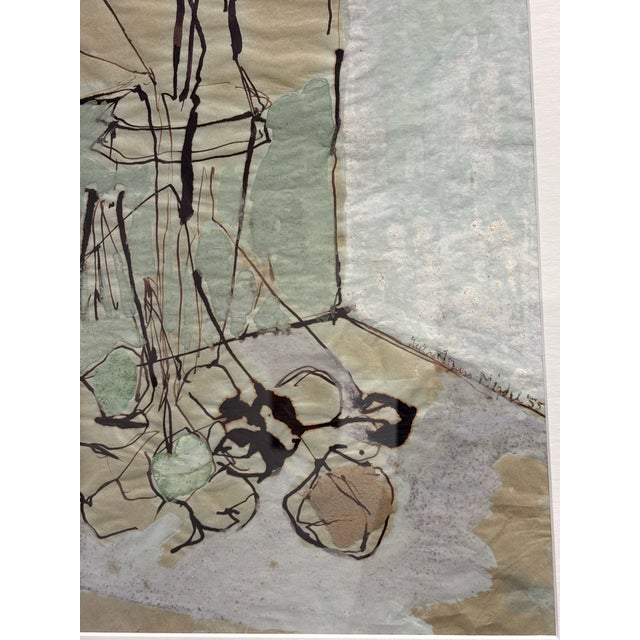 Abstract Vintage 1950s Still Life Mixed Media Collage by Ruth Aizuss Migdal For Sale - Image 3 of 3