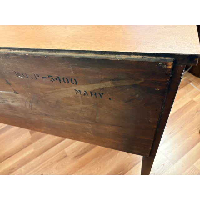 Wood Vintage Mahogany Painted Credenza Featuring "Poppies" For Sale - Image 7 of 12